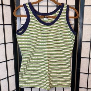 Vintage Jugs tank top, green stripe pattern